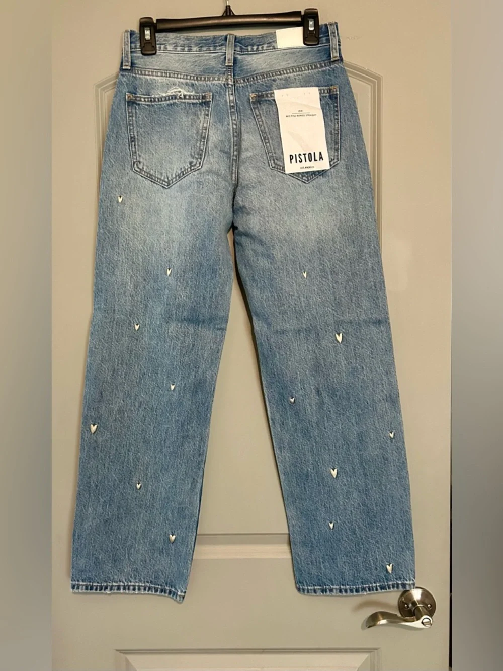 Pistola Lexi Heart Confetti Vintage Jeans Size 25 Straight Leg Distressed NWT - Picture 7 of 7